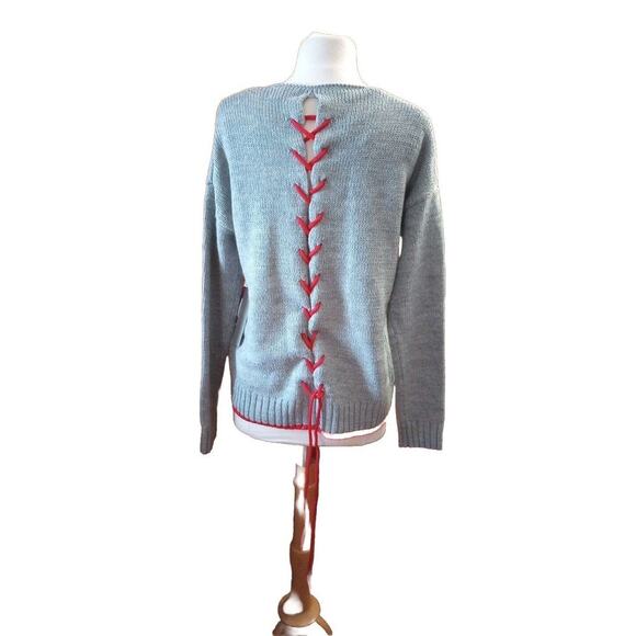 Touch By Alyssa Milano Houston Rockets Sweater NWT Sz M Gray Cross Back - Picture 2 of 7